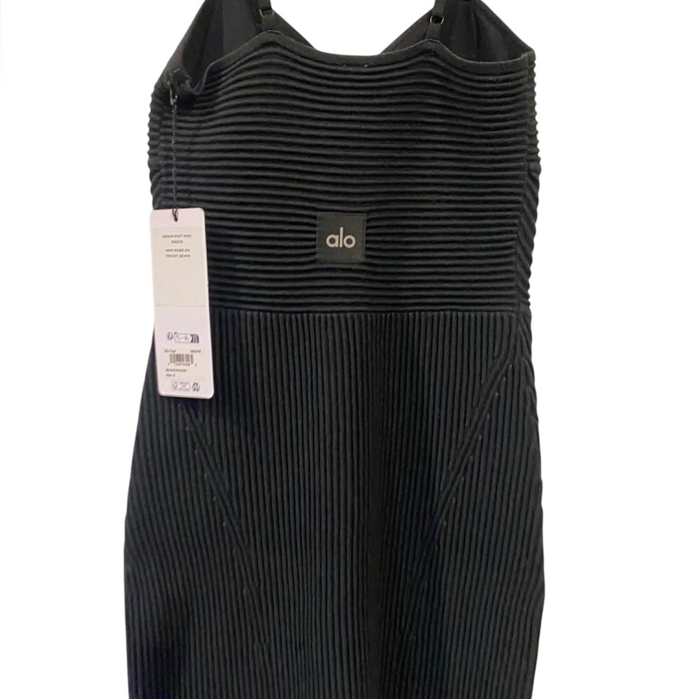 NWT Alo Yoga denim knit mini dress BLACK/ANTHRACITE Size S - Picture 5 of 6